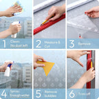 rabbitgoo Privacy Window Film Frosted Glass, 17.5" x 157.4" | Sun Blocking Non - Image 7