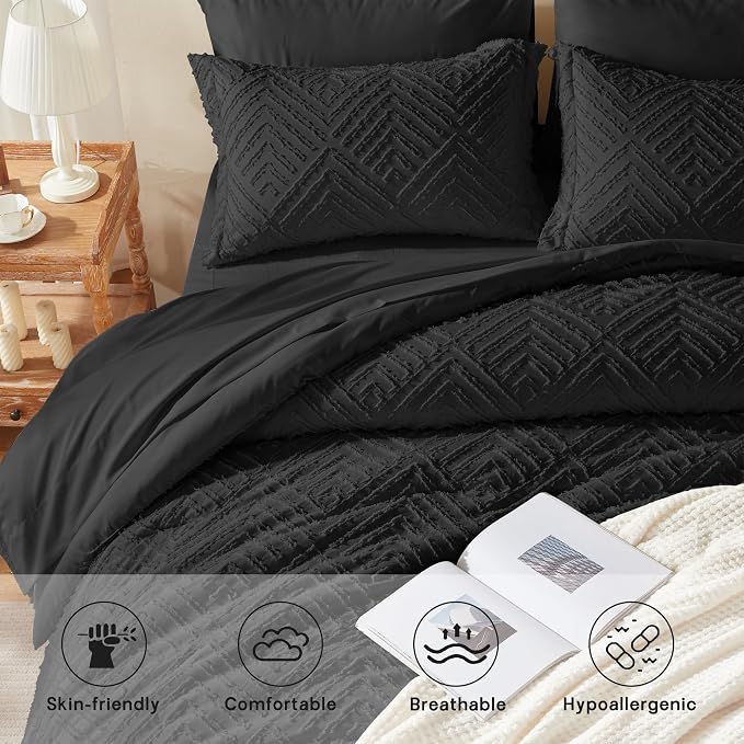 Zzlpp King Comforter Set 7 Pieces, All Season Boho Bedding Sets - Image 3