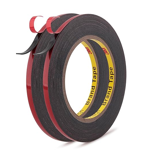 3M Automotive Acrylic Plus Tape, 0.24" x 18Ft, Dark Gray, 2 Pack | Double Sided by AdhesiveTapeAppliedtoLife