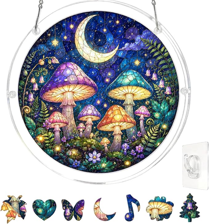 Acrylic Puzzle Suncatcher, Stained Glass Style Art DIY Puzzle by REAIJUNPIN