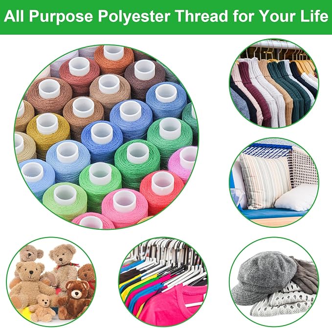 Simthread All Purpose Sewing Thread, 80 Spools Assorted Colors Each 400 Yards - Image 4