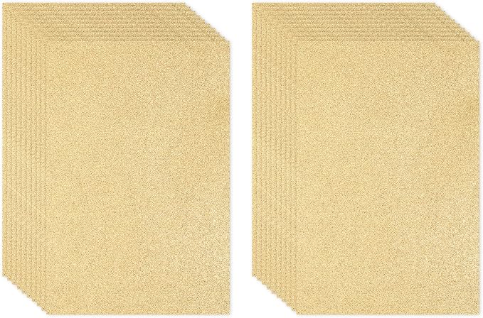 PATIKIL Light Gold Shiny EVA Glitter Foam Sheet 11 x 8 Inch 2mm Thick Sparkle by PATIKIL