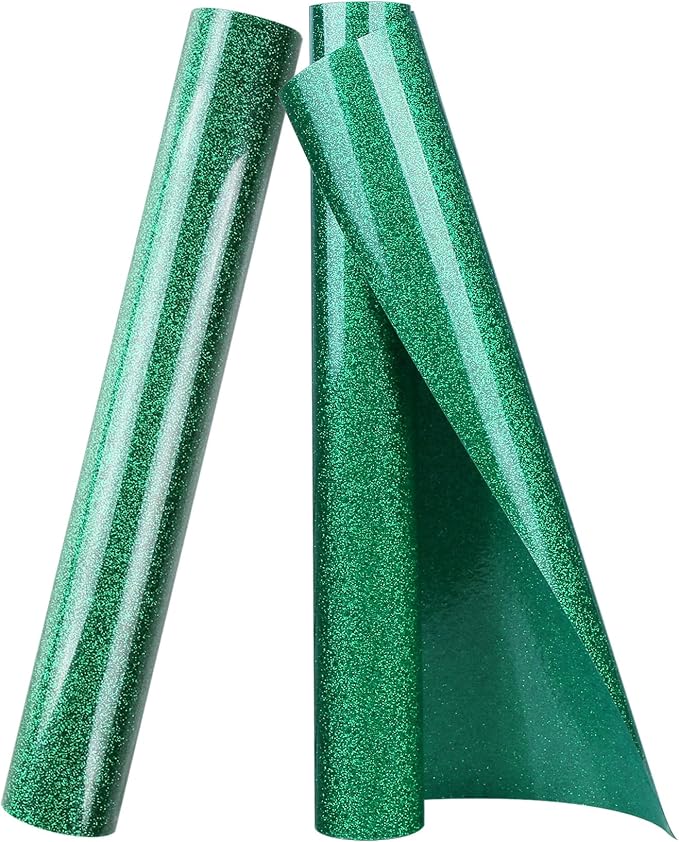 TORC Green Glitter HTV Heat Transfer Vinyl Roll 12 inch x 10 ft Iron on Vinyl by TORC
