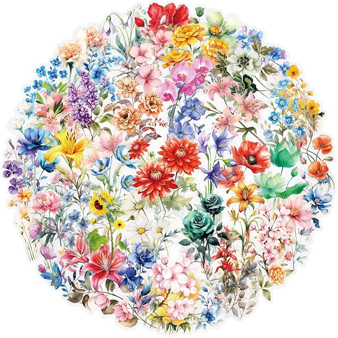 Transparent Flora Scrapbook Stickers Aesthetic Flowers Stickers | Transparent & - Image 5