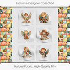 ‍ Patchwork Angel Cotton Fabric Panel – 6 Designs + Bonus Sheet 29.5×19.6 inch - Image 5