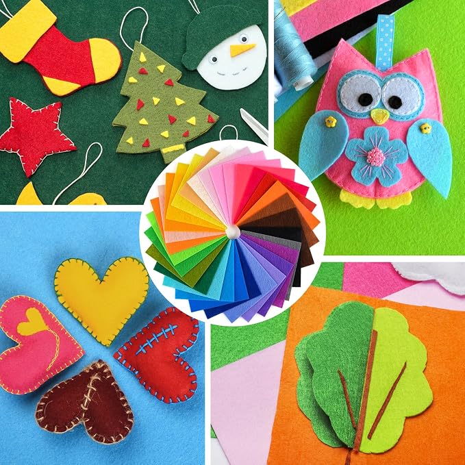NEBURORA 80PCS Felt Fabric Sheets Craft Kit - Image 6