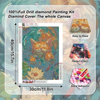 VeGuude Diamond Art Kits for Adults, Full Drill Van Cute Cat Diamond Painting - Image 3