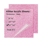 Glitter Acrylic Sheets 12 x 12 inch 1/8" Thick by gdhwcxl