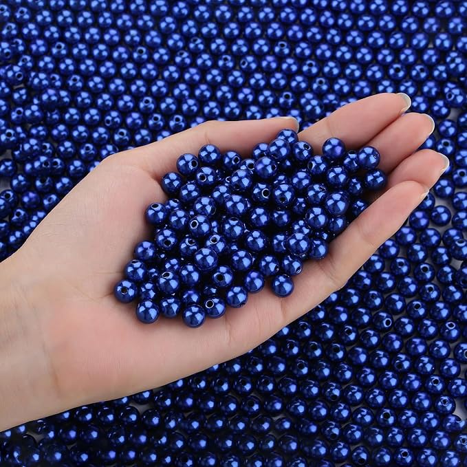 DUQGUHO Blue Beads for Bracelets Pearls for Jewelry Making 6mm Blue Pearl for by DUQGUHO
