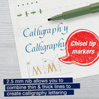 Faber-Castell Pitt Artist Calligraphy Pens | 6 India Ink Pens, 2.5 mm Chisel - Image 4