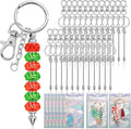 ROADPLUM 25 Pcs Beadable Keychain Bar Set, DIY Alloy Blank Beadable Items by ROADPLUM
