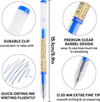 Japanese Style Black Blue Gel Ink Pens, 0.35mm Extra Fine Point, No Smudge - Image 3