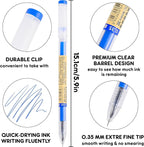 Japanese Style Blue Gel Ink Pens, 0.35mm Extra Fine Point, No Smudge Quick - Image 3