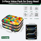 YQBRAO 3-Pack Large Clear Hard Shell Zipper Case, 1.2mm Rigid Toy & Cosmetic - Image 4