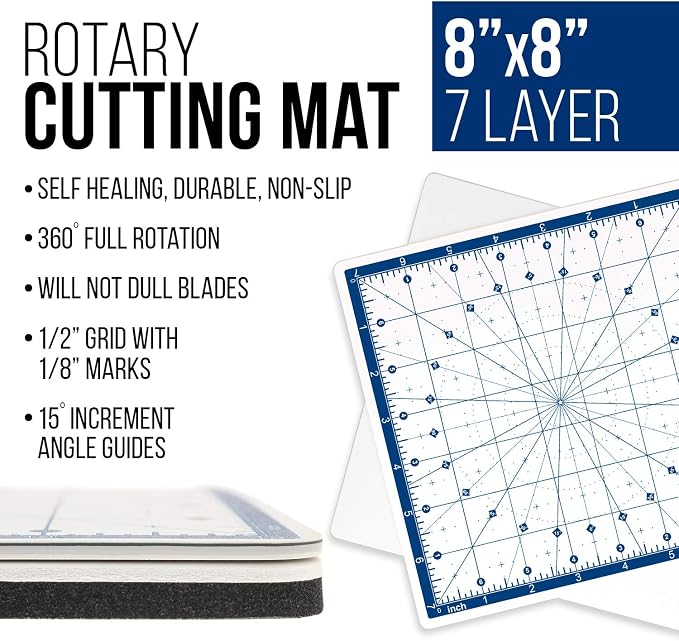 U.S. Art Supply 8" x 8" Self-Healing Cutting Mat 7-Ply - Image 2