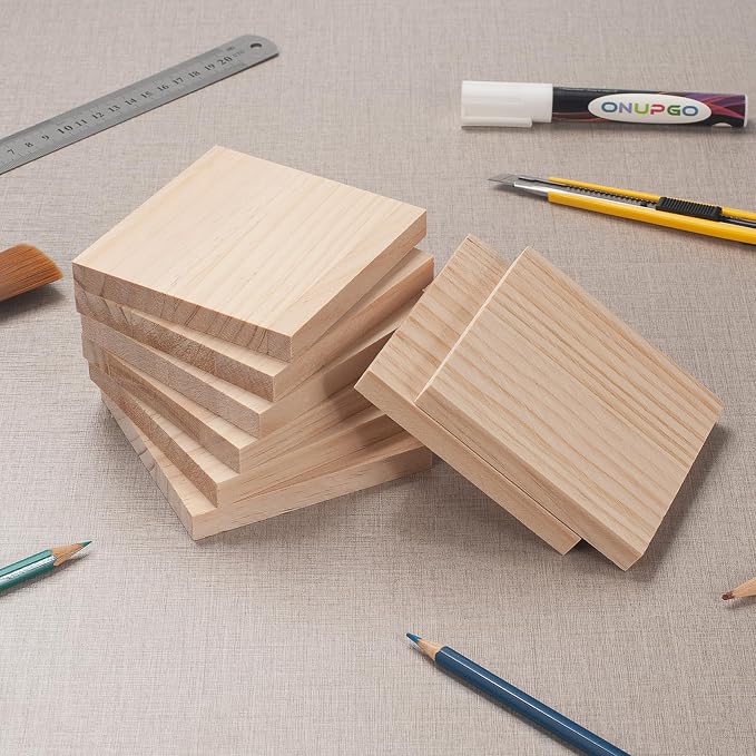 4″ X 4″ Wood Squares Wooden Blocks - Image 2