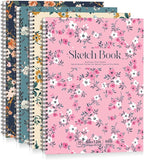 4 Pack Sketch Book, 9 x 12Inch Sketchbook, 68lb/100gsm Spiral Bound Sketch Pad by Prudiut