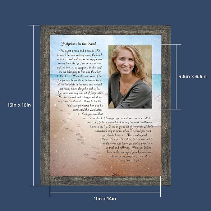 Footprints in the Sand Inspirational Wall Art, Beach Decor, Christian Gifts - Image 2