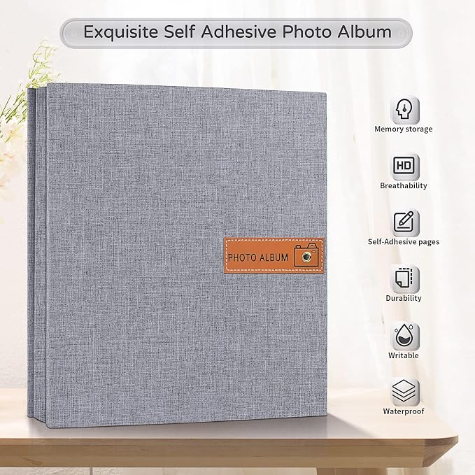 Popotop Large Photo Album Self Adhesive 4x6 5x7 8x10 Scrapbook Album DIY - Image 2