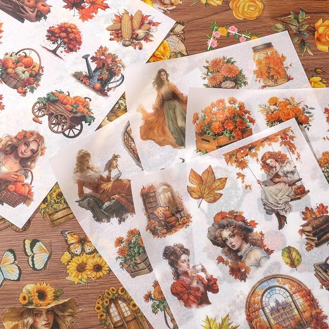 Scrapbook Stickers 20 Sheets 240 Pre-Cut Washi Stickers - Image 7