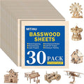 30 Pack Basswood Sheets for Crafts, Wood Burning, Architectural Models by MITINU