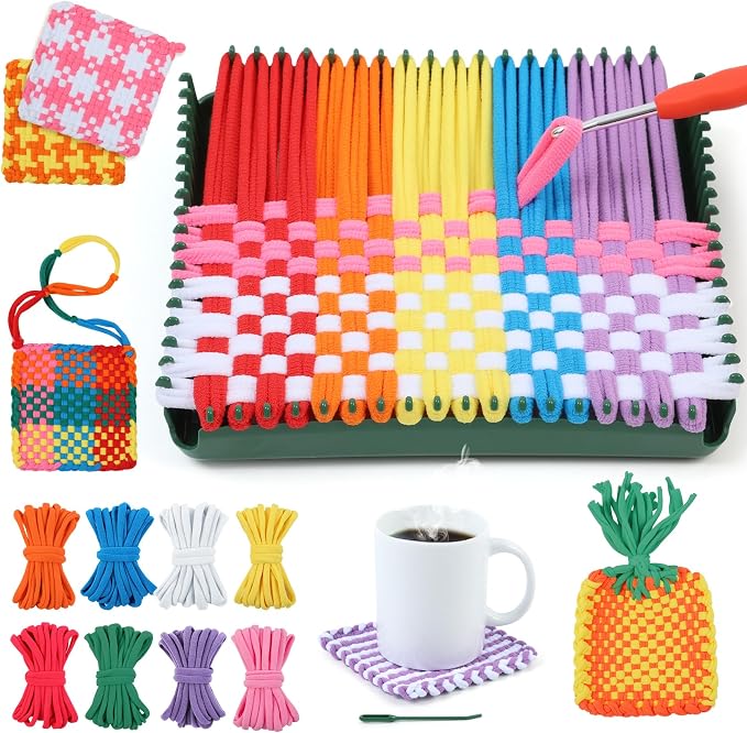 IQKidz Weaving Loom Kit for Girls Ages 8-12, DIY Arts and Crafts for Kids and by IQKidz