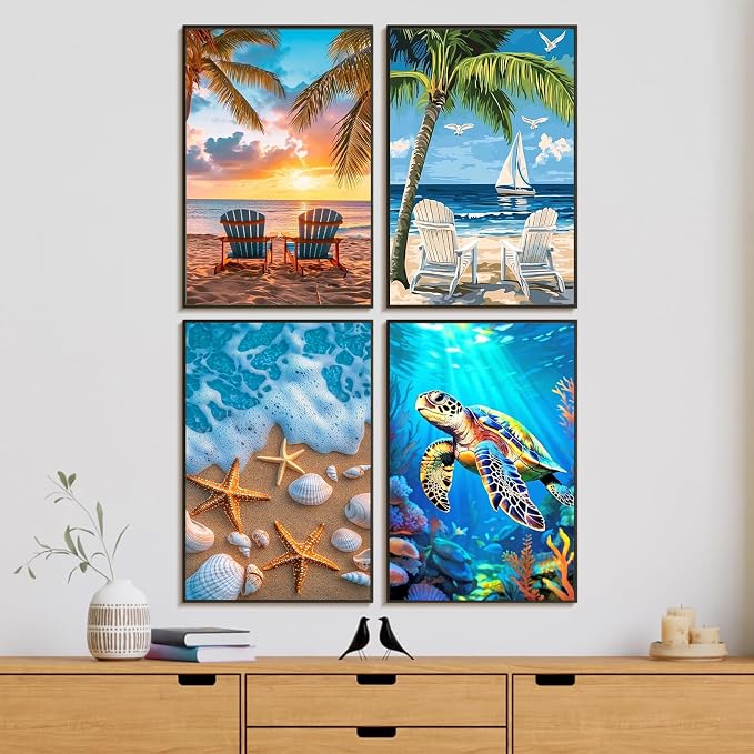 Yezavesu 4 Pack Framed Paint by Numbers Kit - Image 2