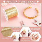 BENECREAT 26 Gauge 131 Yards Jewelry Beading Wire Light Gold Tarnish Resistant - Image 4