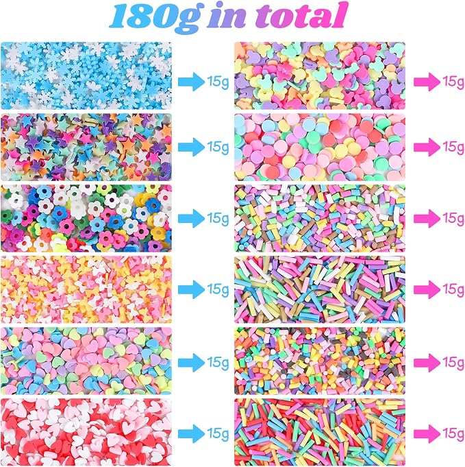DIYASY 180g Fake Sprinkles, 6.35 oz Mini Faux Sprinkle Polymer Clay Slices - Image 2