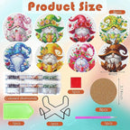ijbnhd 8 Pack Diamond Art Coasters Kits Gnome | Diamond Painting Coasters Kit - Image 3