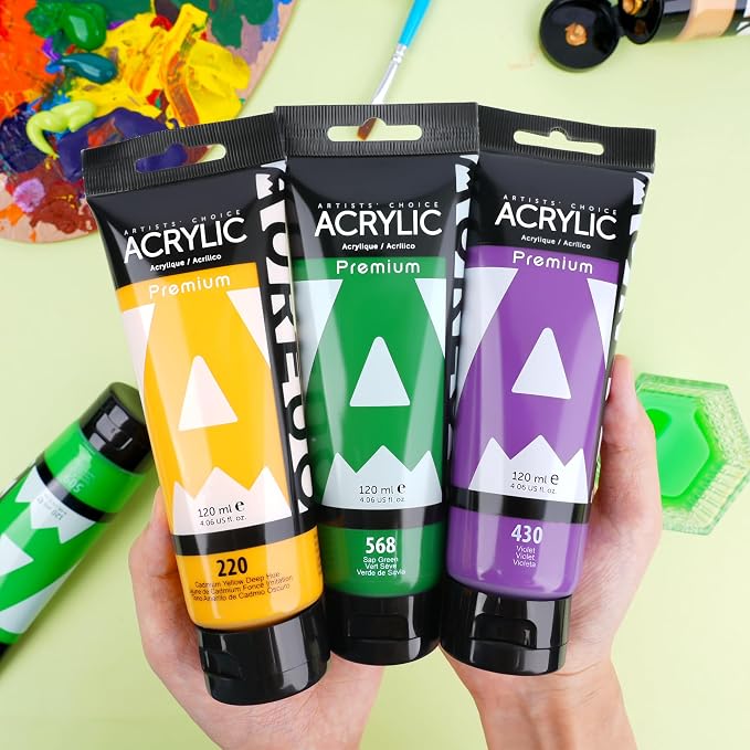 AUREUO Violet Acrylic Paint, 4 Fl Oz / 120ml Single Tube, Rich Pigment Art - Image 6