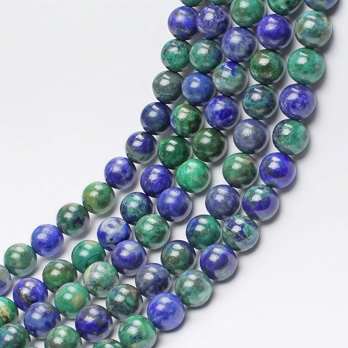 MJDCB 5A Natural Phoenix Lapis Lazuli Round Loose Beads - Image 7