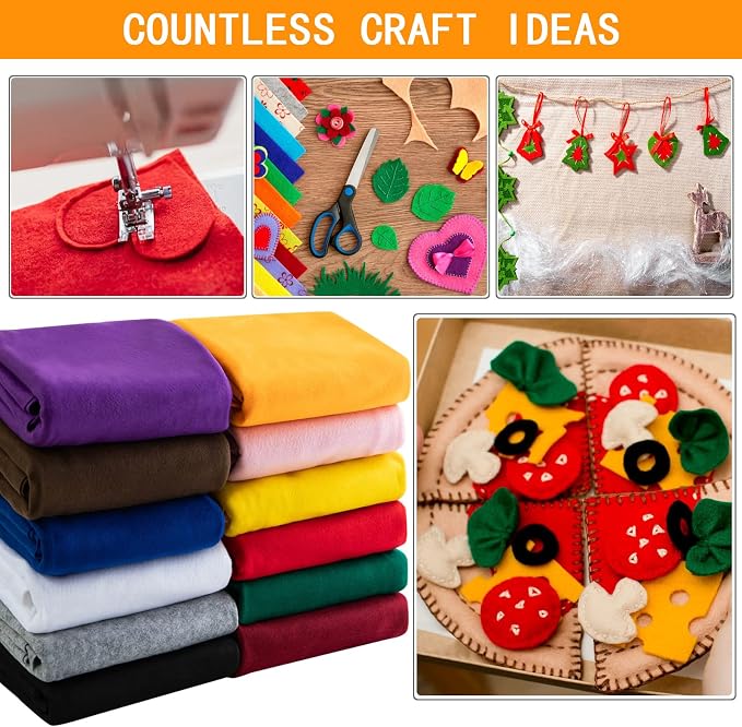 HaoFeijh Orange Felt Fabric 72 * 36 Inch Wide 1.6mm, Fabric Sheets Soft Woven - Image 3