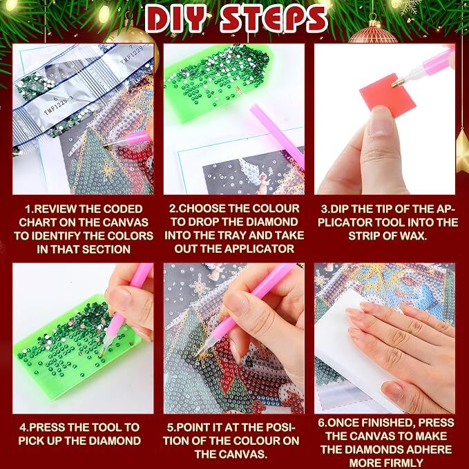 Trandraft 13 Pcs Cross Seasonal Diamond Art Kits - Image 4