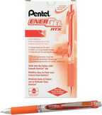 EnerGel RTX Retractable Liquid Gel Pen, Metal Tip, Medium Line, Box of 12 by PentelofAmerica