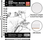 FIXSMITH 5.5"X8.5" Sketch Book | 200 Sheets Sketchbook | 2 Pack | Acid Free - Image 3