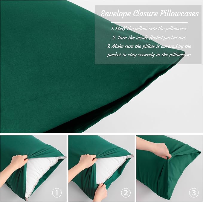 NTBAY Queen Pillow Cases Set of 2, 2 Pack Brushed Microfiber Pillow Cases - Image 4