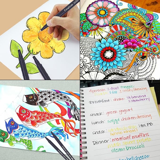 Dyvicl Journal Planner Pens Colored Pens, 100 Colors 0.4mm Fineliner Pen Set - Image 6