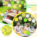 Panelee 12 Pcs Summer Lemon Party Decorations Paper Lanterns Round Hanging - Image 6