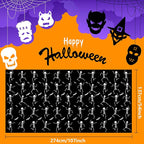 Iceyyyy 3 Packs Disposable Halloween Skeleton Tablecloth - Image 2