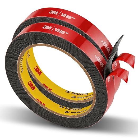 3M Double Sided Tape, Heavy Duty, 0.55" x 15.4Ft, 2 Pack | Permanent, by Unknown