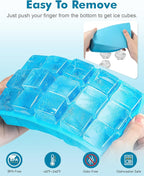 2 Pack Ice Cube Trays, ZDPMK Silicone Easy Release Flexible Molds 15 Ice Cubes - Image 4