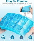 Silicone Ice Cube Trays for Freezer Set of 2- Square Ice Cubes Mold-Easy - Image 5