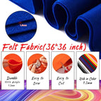 HaoFeiJH Blue Felt Fabric 36" X 36" 1.6mm，Fabric Sheets Soft Woven Acrylic - Image 2