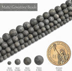 8mm Matte Black Labradorite Bead, 15-Inch Matte Round Loose Stone Beads - Image 3