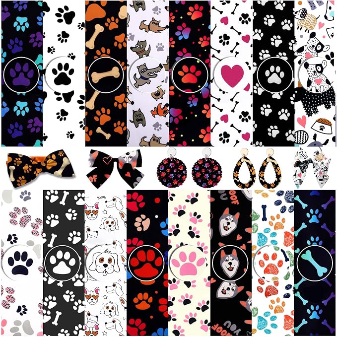 Tudomro 16 Pcs 10 x 10 Inch Dog Print Fabric Cute Animal Print Fabric Quilt by Tudomro