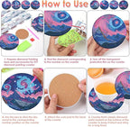 ijbnhd 8 PCS Aurora Diamond Art Coasters Diamond Painting Coasters | Diamond - Image 6