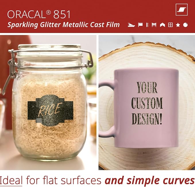 ORACAL 851 Cast Golden Knight Metallic Sparkle Glitter Craft Film Premium - Image 2