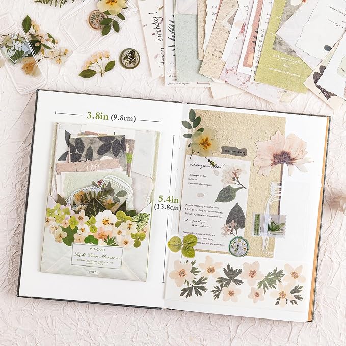 RISYPISY Floral Scrapbook Supplies Kit, Card Making, Art Journal - Image 2
