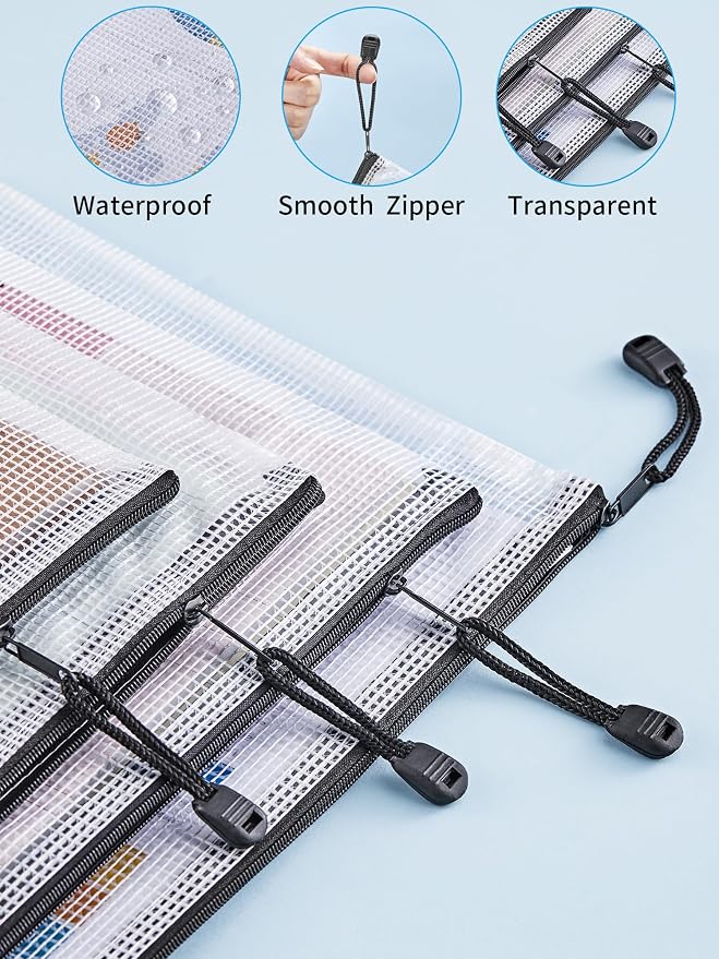 JARLINK 18 Pcs Mesh Zipper Pouch Bags, 8 Sizes | Multi-use Travel Bags - Image 4